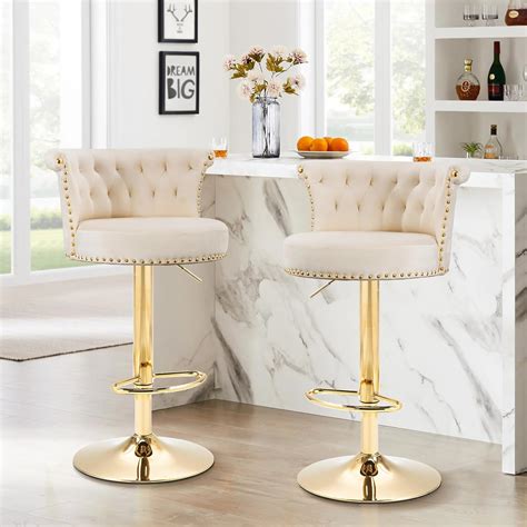 TTK Modern Swivel Bar Stools Set of 2, Adjustable India | Ubuy