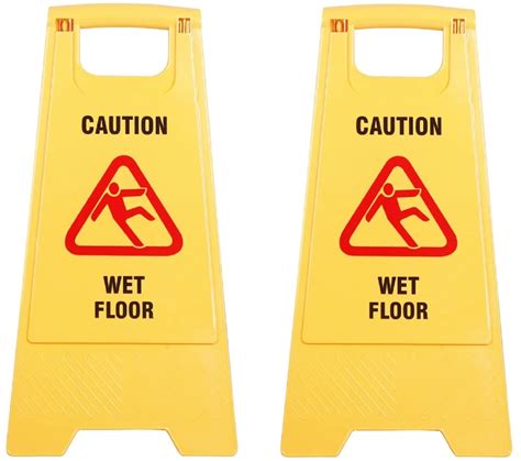 Buy Mitrin Wet Floor Sign Board, (Pack of 2), yellow caution sign board ...