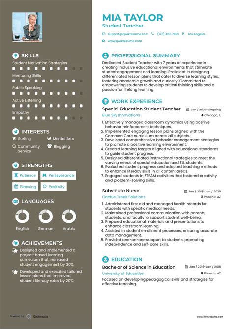 10+ Student Teacher Resume Samples & Templates for 2025