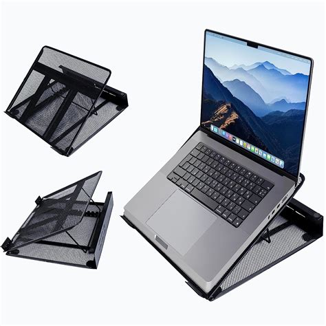 OFIXO Metal Mesh Ventilated Adjustable Laptop Stands Computer Notebook ...