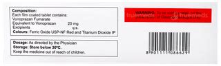 Vonozan 20 Tablet 10 - Uses, Side Effects, Dosage, Price | Truemeds