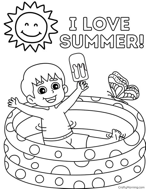 I Love Summer Coloring Page Free Printable Coloring Pages