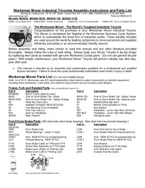 Fillable Online Worksman Stretch Mover Industrial Tricycle Owner s ...