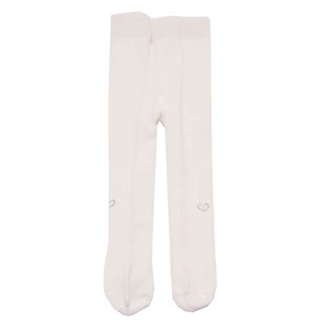 3314AA calzamaglia bimba girl NANAN white strass cotton tights