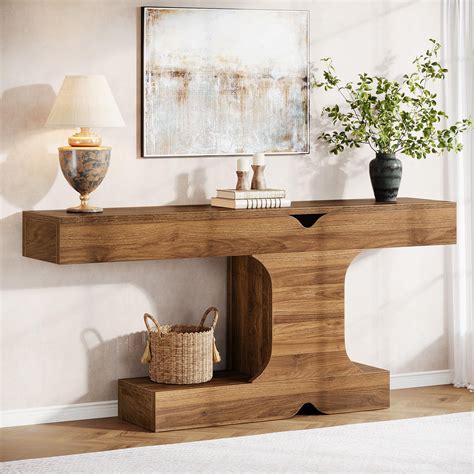 Tribesigns 63 Inch Long Console Table Wood Entryway Table Modern ...