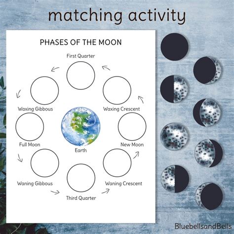Buy Phases of the Moon Printable Poster, Matching Activity and ...