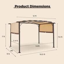 YODOLLA YODOLLA 12 X 9 Ft Pergolas And Gazebos, Outdoor Retractable ...