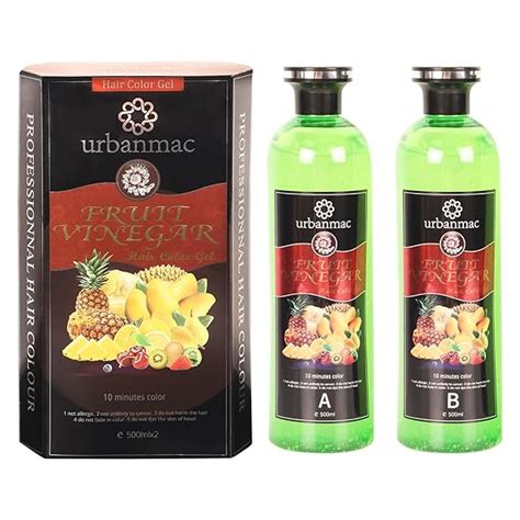 URBANMAC Fruit Vinegar Gel Hair Color Natural Hair Color Dye for Black ...