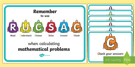 RUCSAC Maths Problem-Solving Strategies Posters PDF - Twinkl