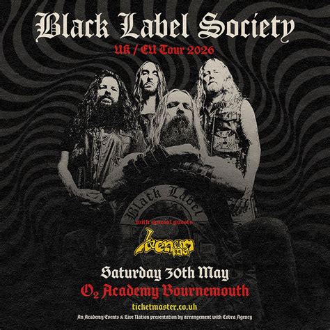 Black Label Society Bournemouth Tickets, O2 Academy Bournemouth, 30 May ...