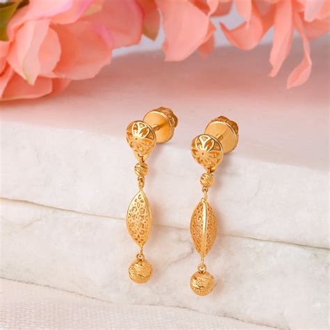 Versatile Glistening Gold Drop Earrings