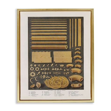 Stupell Industries Various Pasta Shapes Vintage Gold Framed Floater ...