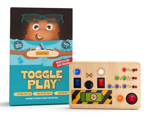 Buy Clapstore Toys Montessori Toggle Play Busy Board with LED Light ...