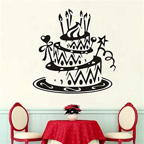 Buy Gadgets wrap Hollow Out Birthday Cake Wall Decals Vinyl Art Home ...