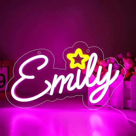 Emily Name Neon Sign for Wall Decor,LED Emily Name Neon Light for Kids ...