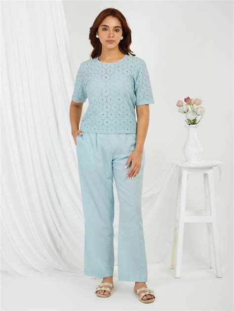 Buy Green Embroidered Cotton Co-ord Set- Set of 2 | THE39JUN120 ...