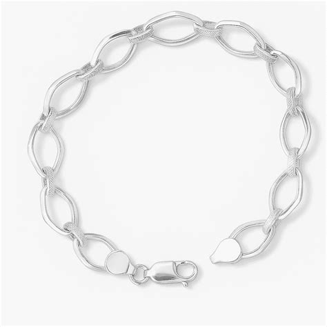 925 Sterling Silver Twisted Oval Link Bracelet | Celestora