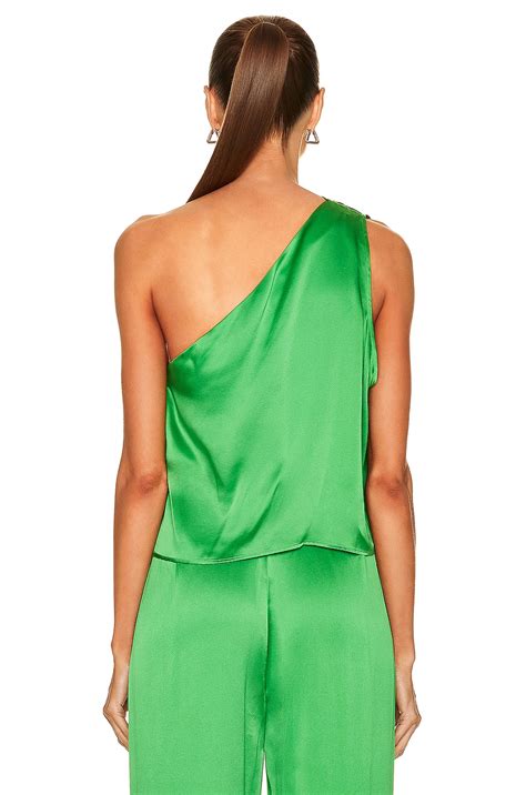 The Sei One Shoulder Pleat Top in Palm | FWRD