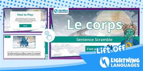 👉 Lightning Languages | French The Body Sentence Scramble Game