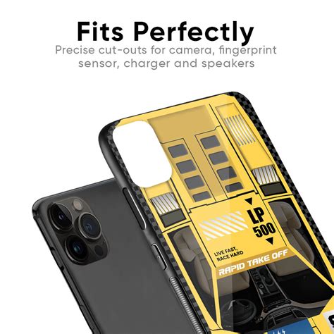 Yellow Racing Car iPhone 12 Glass Back Cover - Flat 35% Off On iPhone ...