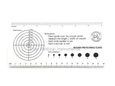 EMI Medical Ruler with Wound Measuring and Pupil Gauge Reference Guide ...