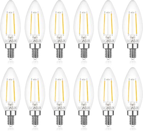 Sigalux E12 LED Bulb Dimmable, 40 Watt Candelabra LED Light Bulbs ...