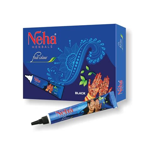 Neha Herbals Fast Color Tube (Pack of 10) - 25G in Each Tube - Black ...