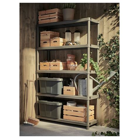 RUNMARÖ shelving unit, dark grey indoor/outdoor, 120x40x188 cm (471 ...