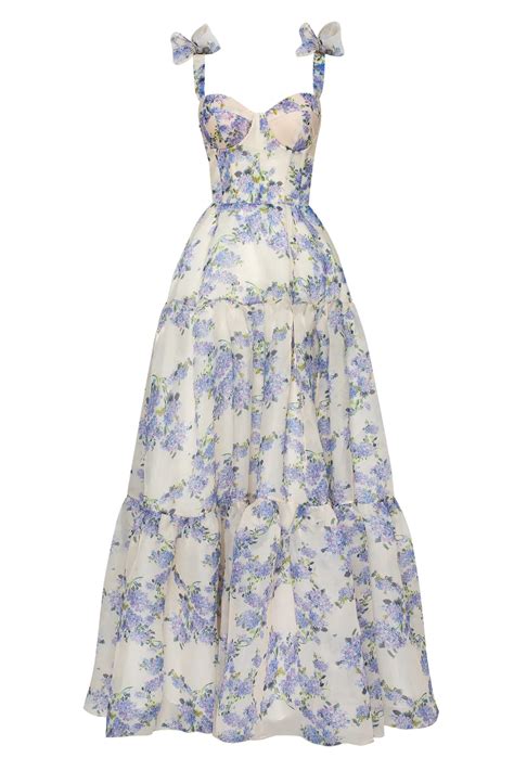 Hydrangea Tender floral maxi tie-strap dress | Prom dresses, Maxi dress ...