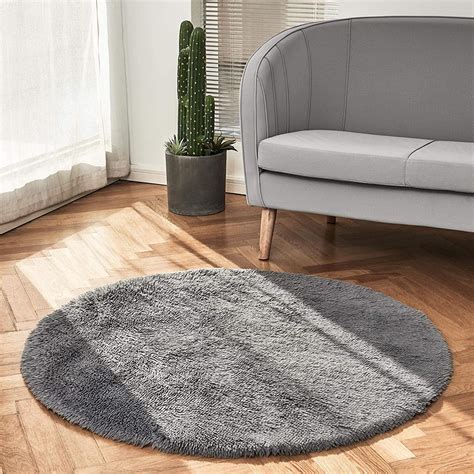 Machine Washable 4x4 Feet Round Area Rug for Bedroom, Dorm Room, Fluff – TreeLen