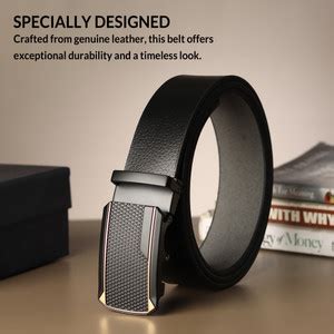 CARLTON LONDON Men Formal Black Genuine Leather Belt BLACK - Price in ...
