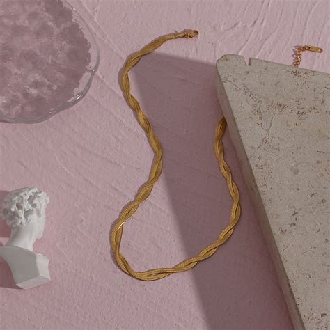 18KT Gold Plated Twisted Silk Necklace – Atulya Jewellers