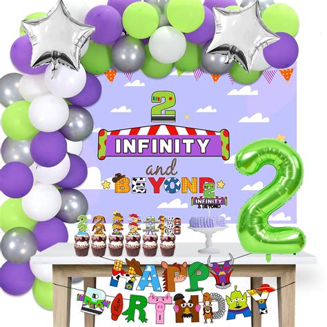 Amazon.com: Crenics Two Infinity and Beyond Birthday Decorations - Two ...
