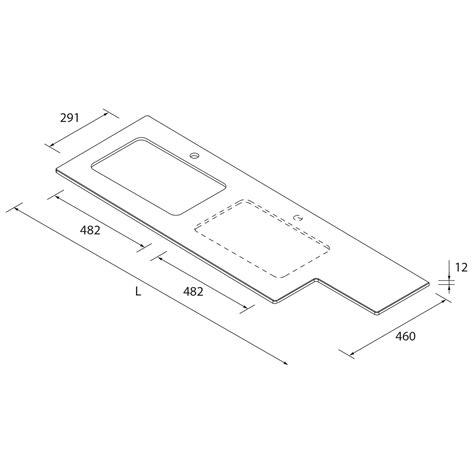 Encimera doble fondo de 1501 hasta 1800 con o sin mecanizado MÁRMOL BLANCO
