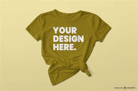 T-shirt With Knot Mock Up Design Vector Download