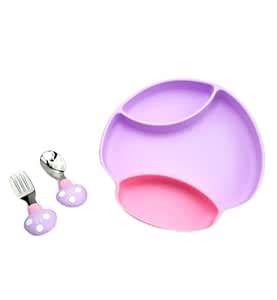 StarKiddo® Cute Mushroom Silicone Plate for Kids & Toddlers | Cartoon ...