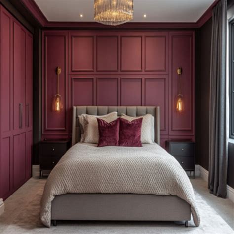 Modern Dark Blue And Pink Master Bedroom Design