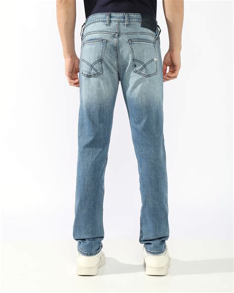 Albert Slim Fit Mid Rise Heavy Wash Light Blue Jeans