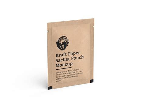 Premium PSD | Kraft paper sachet pouch package mockup