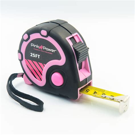 Pink Power 25ft Tape Measure for Women's Tool Kit - Retractable Blade ...