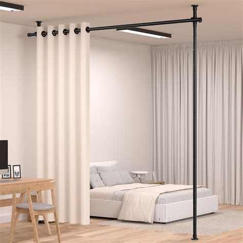 Getsrichfc Room Divider No Drilling Curtain Rod Adjustable Heavy Duty ...