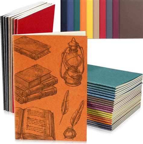Amazon.com : Thenshop 60 Pcs A5 Kraft Unlined Notebooks Sketchbooks ...