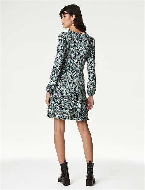 Buy Jersey Printed Round Neck Mini Skater Dress at Marks & Spencer