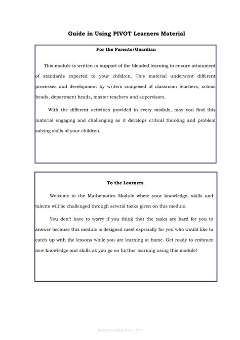 Image result for Grade 7 Module Examples