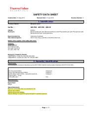 Safety Data Sheet for Benzoic Acid | Course Hero