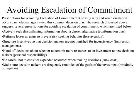 cognitive bias: Escalation of Commitment | PPT