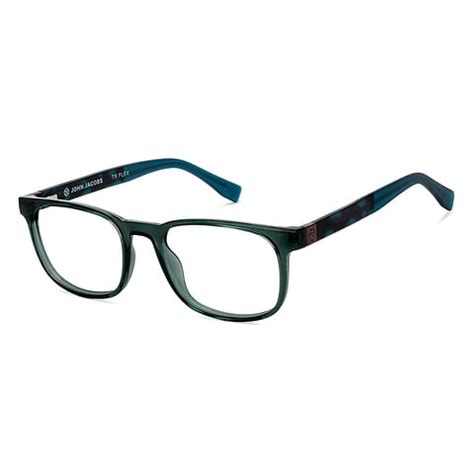 Green Black Full Rim Square John Jacobs TR Flex JJ E16848-C2 Eyeglasses
