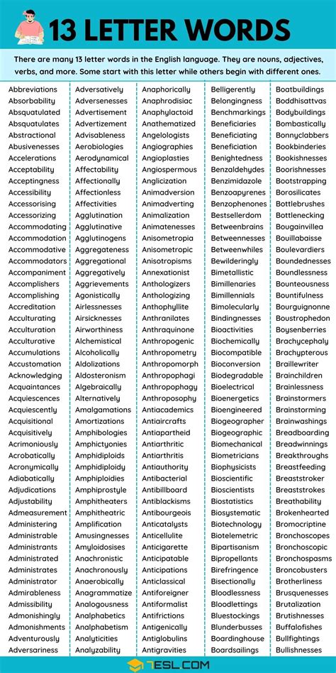 13 Letter Words: Explore 4700+ Long Words in English