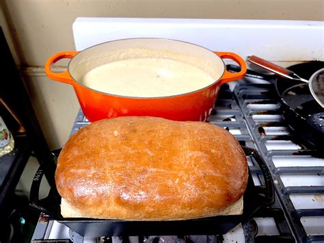 First loaf of bread ever. Had to try out the new lodge loaf pan. Potato ...