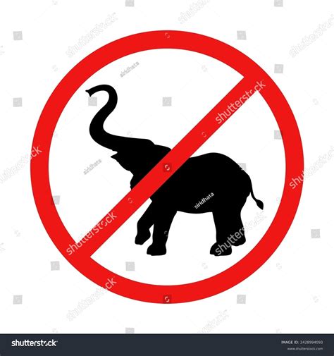 No Elephant Sign On White Background Stock Vector (Royalty Free ...